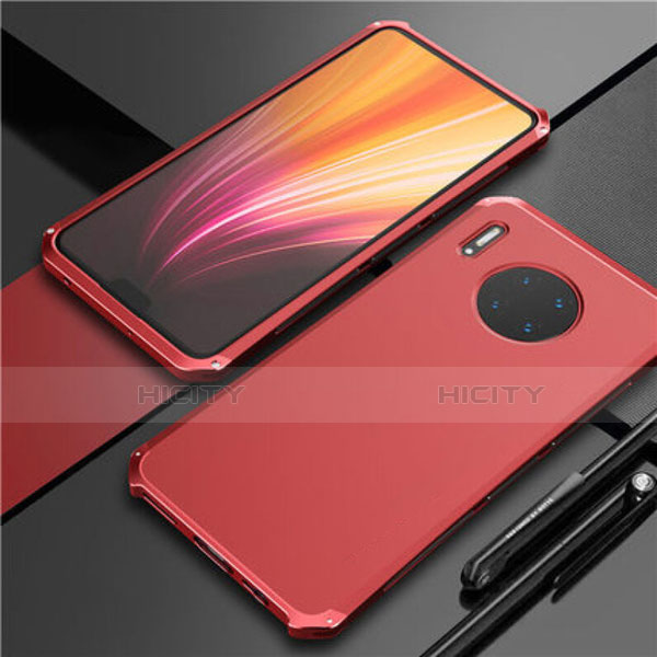 Funda Lujo Marco de Aluminio Carcasa T02 para Huawei Mate 30 Pro Rojo