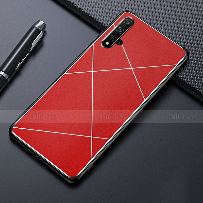 Funda Lujo Marco de Aluminio Carcasa T02 para Huawei Nova 5T Rojo
