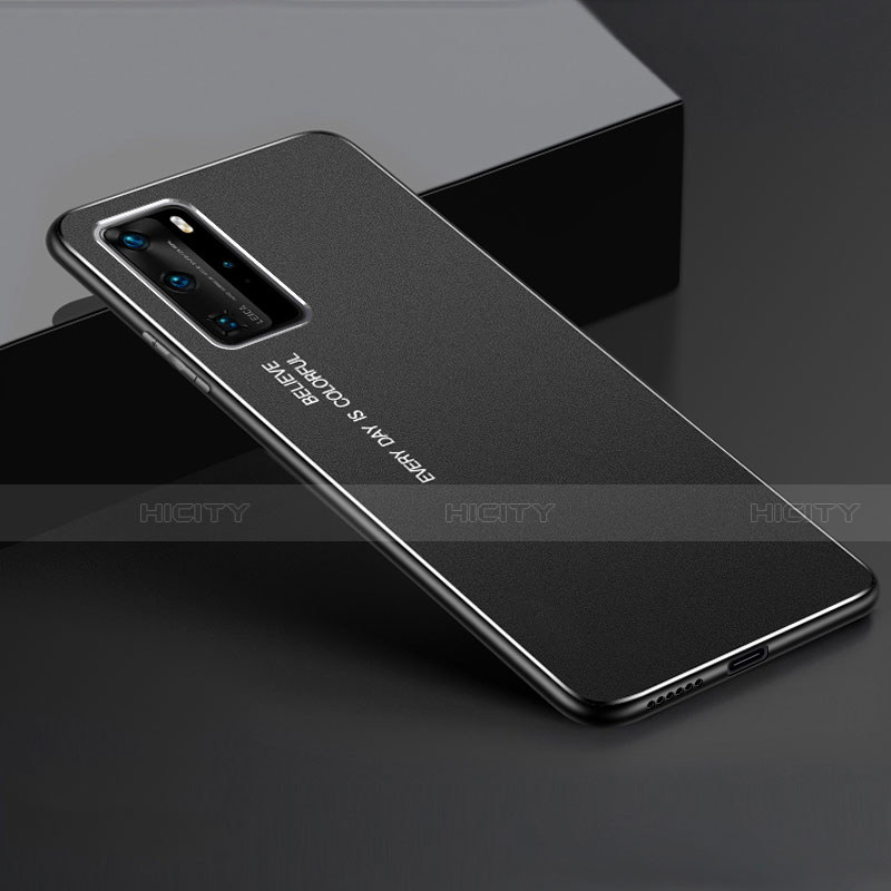 Funda Lujo Marco de Aluminio Carcasa T02 para Huawei P40 Pro Negro