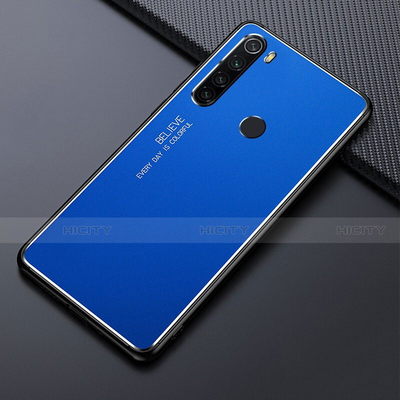 Funda Lujo Marco de Aluminio Carcasa T02 para Xiaomi Redmi Note 8 Azul