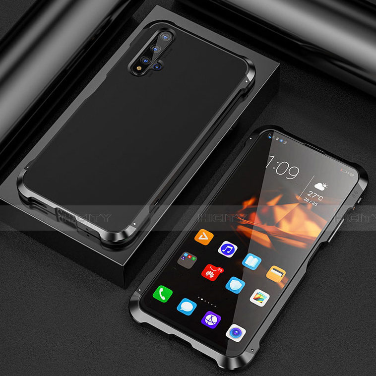 Funda Lujo Marco de Aluminio Carcasa T03 para Huawei Nova 5T Negro