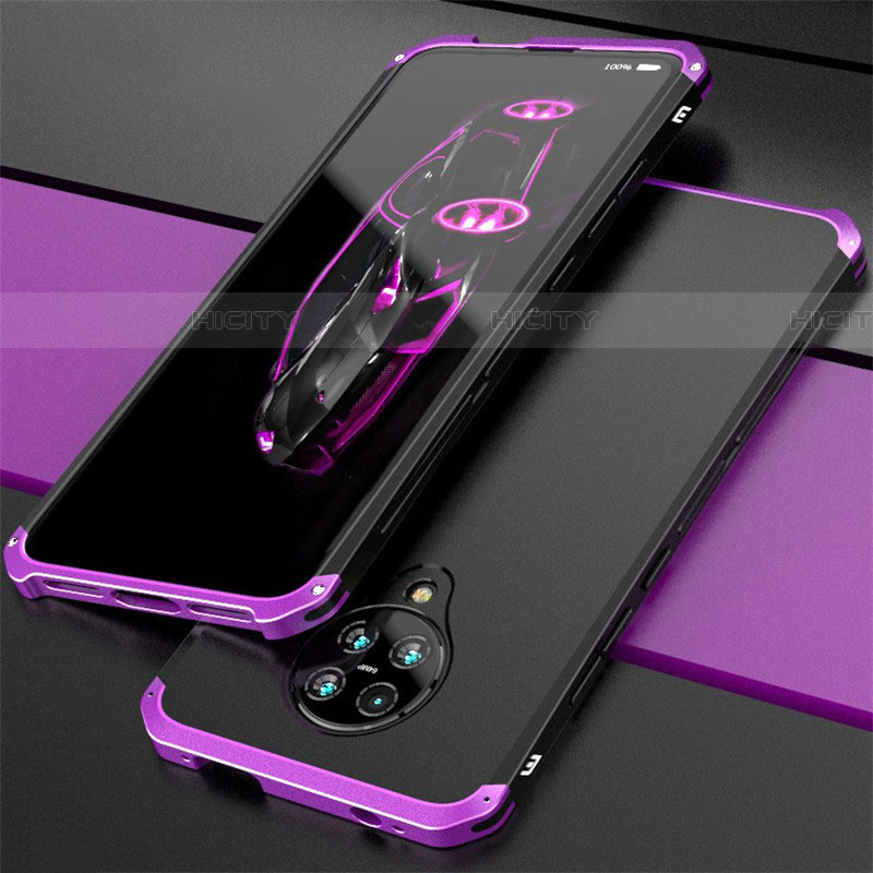 Funda Lujo Marco de Aluminio Carcasa T03 para Xiaomi Poco F2 Pro Morado