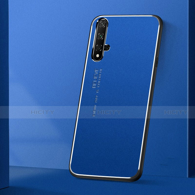 Funda Lujo Marco de Aluminio Carcasa T04 para Huawei Honor 20 Azul