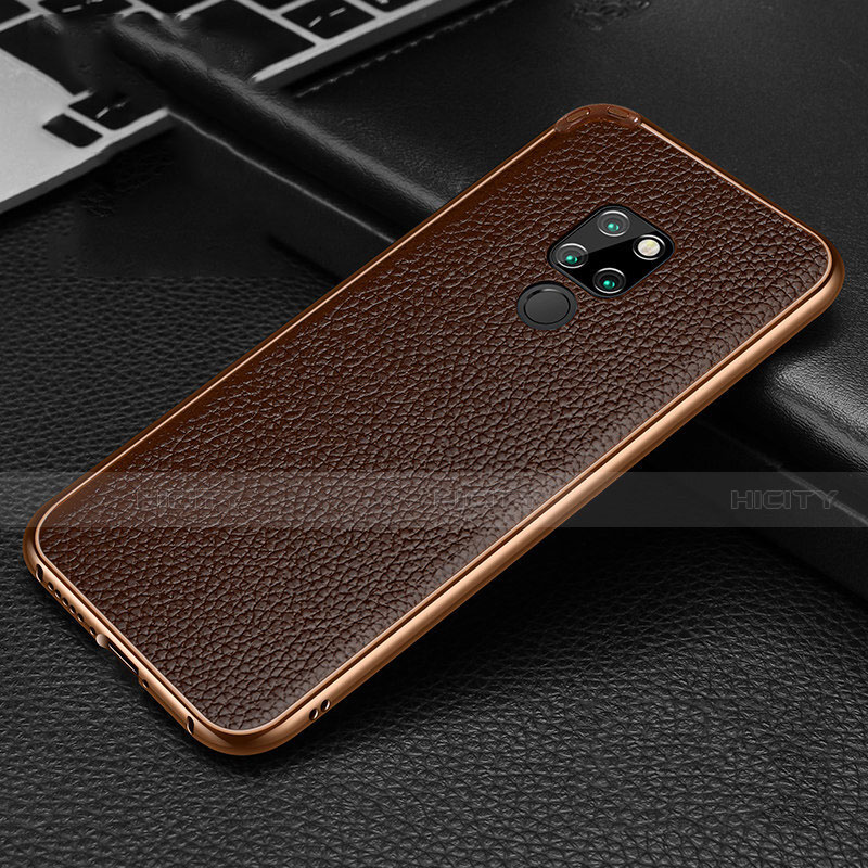 Funda Lujo Marco de Aluminio Carcasa T04 para Huawei Mate 20 Marron