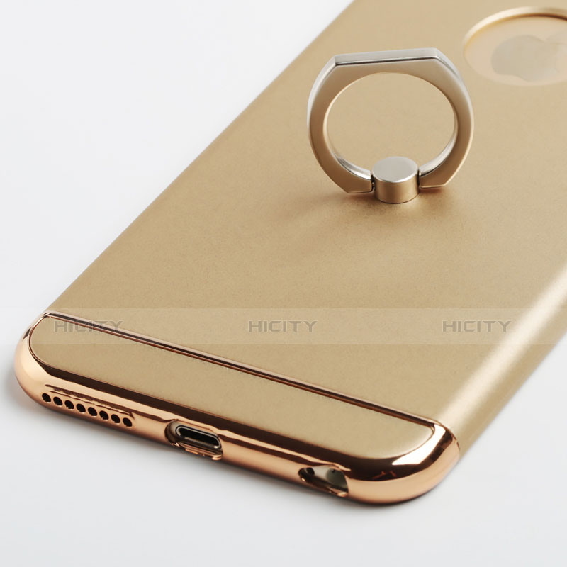 Funda Lujo Marco de Aluminio con Anillo de dedo Soporte para Apple iPhone 6S Plus Oro