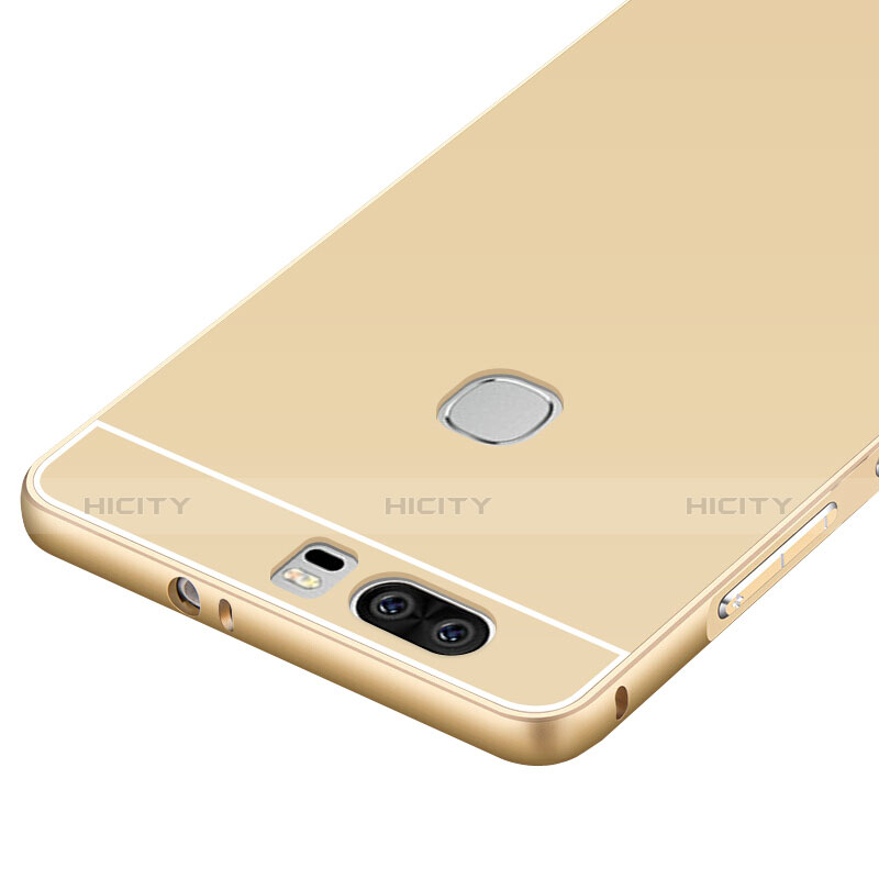 Funda Lujo Marco de Aluminio para Huawei Honor V8 Oro