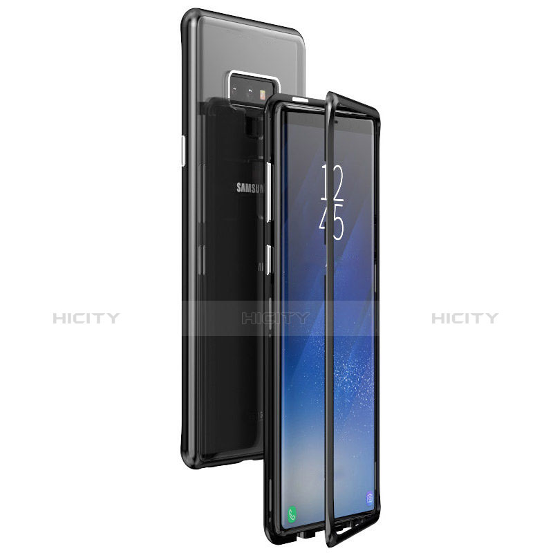 Funda Lujo Marco de Aluminio Transparente Espejo para Samsung Galaxy Note 9 Negro