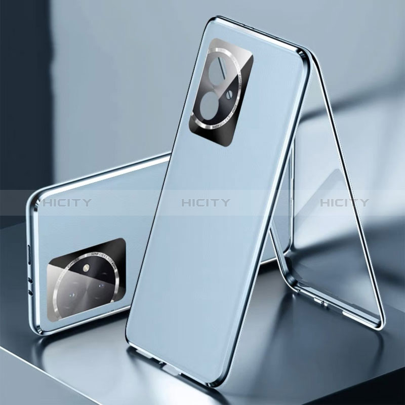 Funda Lujo Marco de Aluminio y Cuero Carcasa 360 Grados P01 para Huawei Honor 100 5G