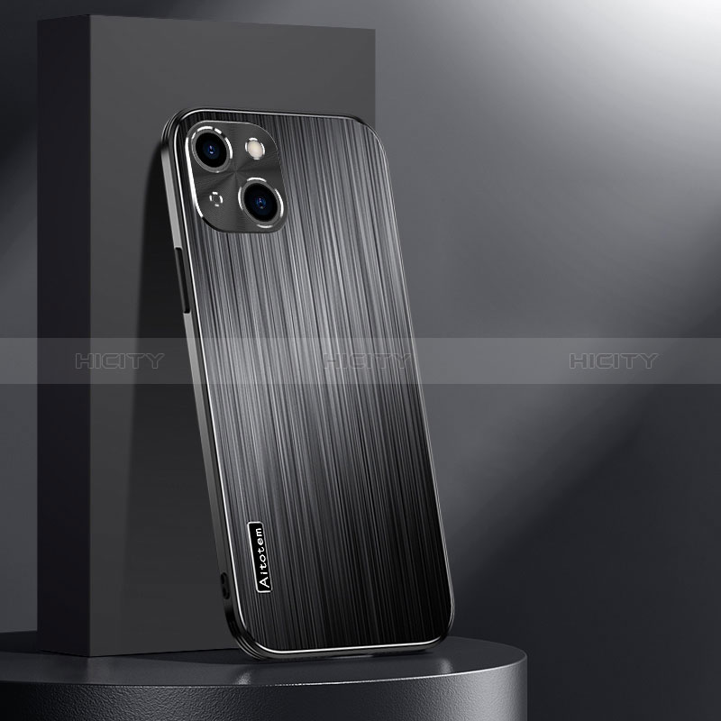 Funda Lujo Marco de Aluminio y Silicona Carcasa Bumper AT1 para Apple iPhone 13