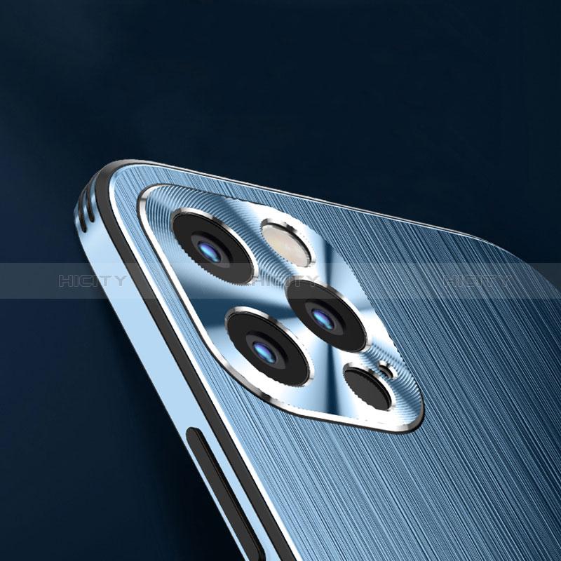 Funda Lujo Marco de Aluminio y Silicona Carcasa Bumper AT1 para Apple iPhone 13 Pro Max