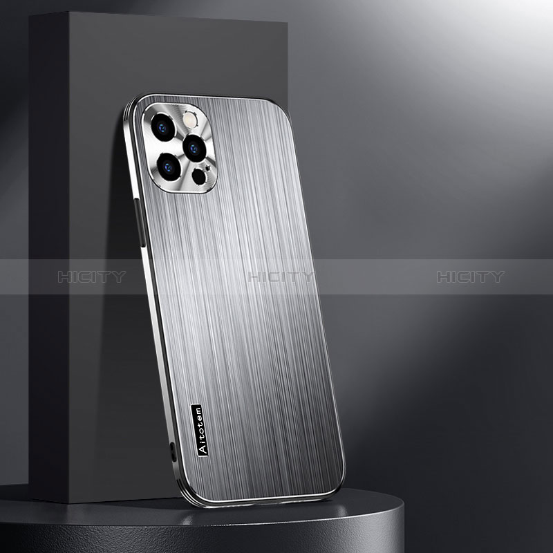 Funda Lujo Marco de Aluminio y Silicona Carcasa Bumper AT1 para Apple iPhone 13 Pro Max