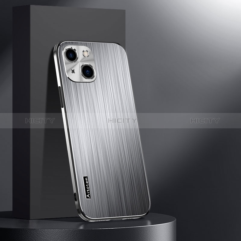 Funda Lujo Marco de Aluminio y Silicona Carcasa Bumper AT1 para Apple iPhone 14