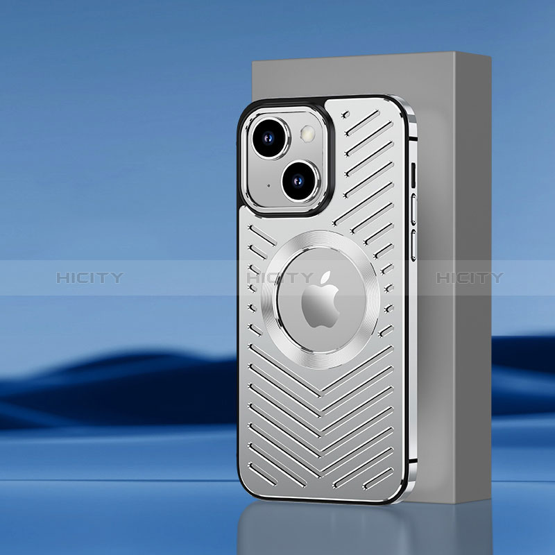 Funda Lujo Marco de Aluminio y Silicona Carcasa Bumper con Mag-Safe Magnetic AC1 para Apple iPhone 13