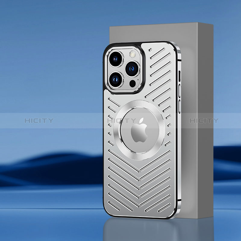 Funda Lujo Marco de Aluminio y Silicona Carcasa Bumper con Mag-Safe Magnetic AC1 para Apple iPhone 14 Pro