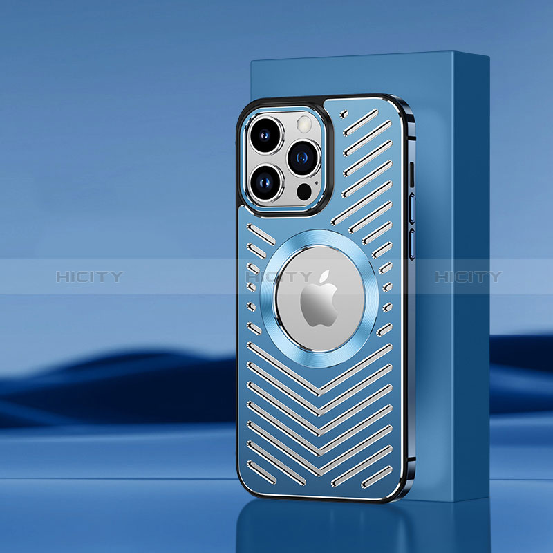 Funda Lujo Marco de Aluminio y Silicona Carcasa Bumper con Mag-Safe Magnetic AC1 para Apple iPhone 15 Pro Max