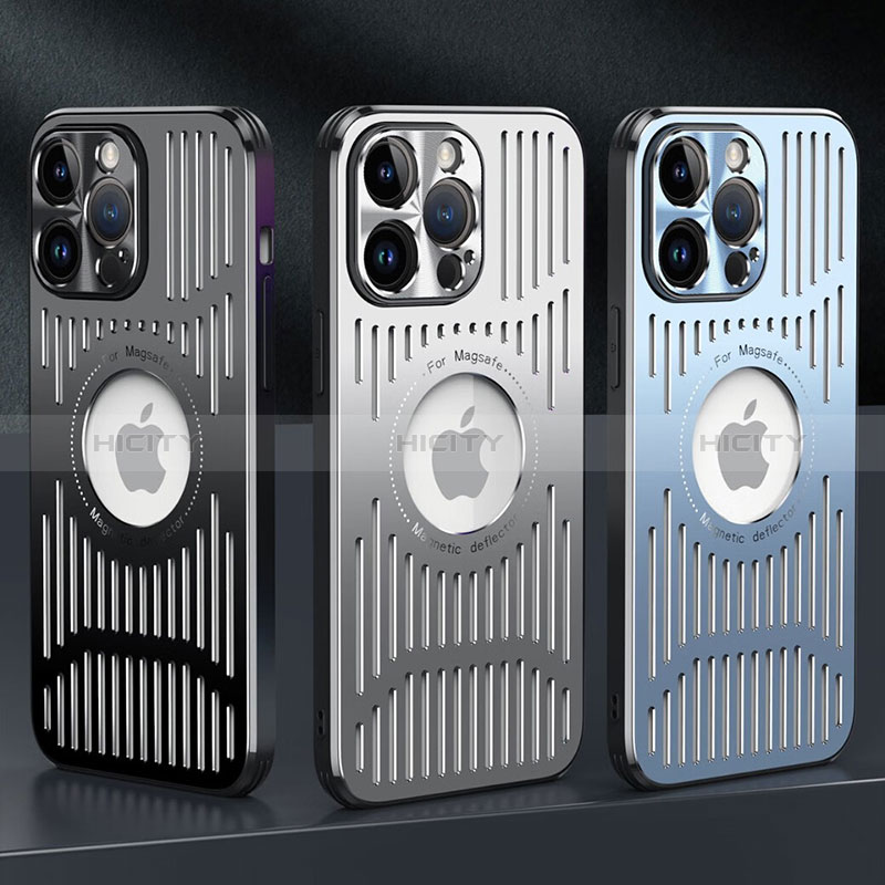 Funda Lujo Marco de Aluminio y Silicona Carcasa Bumper con Mag-Safe Magnetic TX1 para Apple iPhone 14 Plus