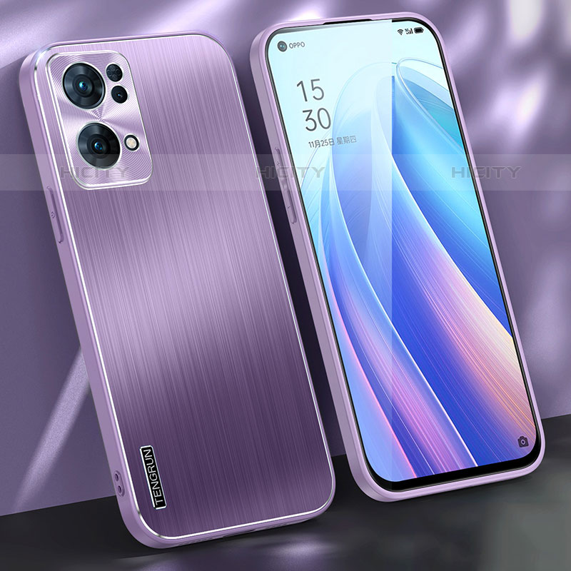 Funda Lujo Marco de Aluminio y Silicona Carcasa Bumper J01 para Oppo Reno7 Pro 5G