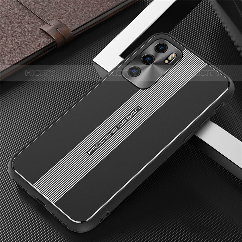 Funda Lujo Marco de Aluminio y Silicona Carcasa Bumper J02 para Oppo Reno6 Pro 5G India