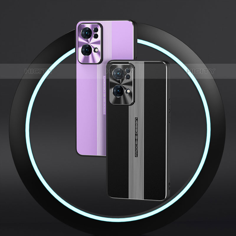 Funda Lujo Marco de Aluminio y Silicona Carcasa Bumper J02 para Oppo Reno7 Pro 5G