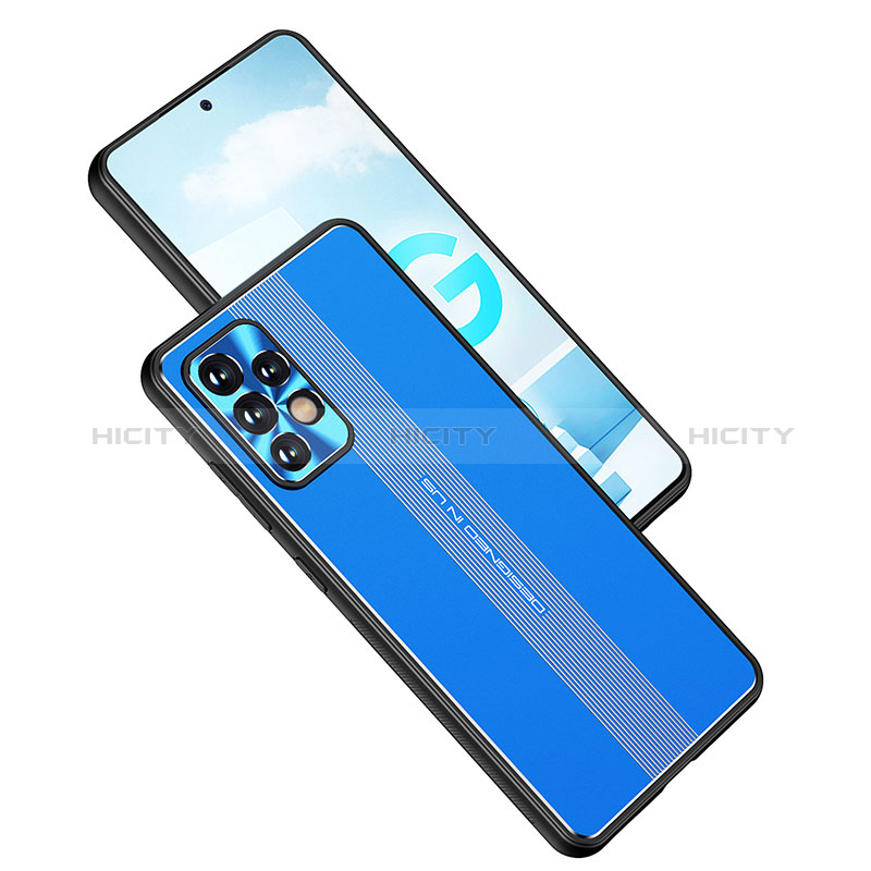 Funda Lujo Marco de Aluminio y Silicona Carcasa Bumper JL1 para Samsung Galaxy A52s 5G Azul