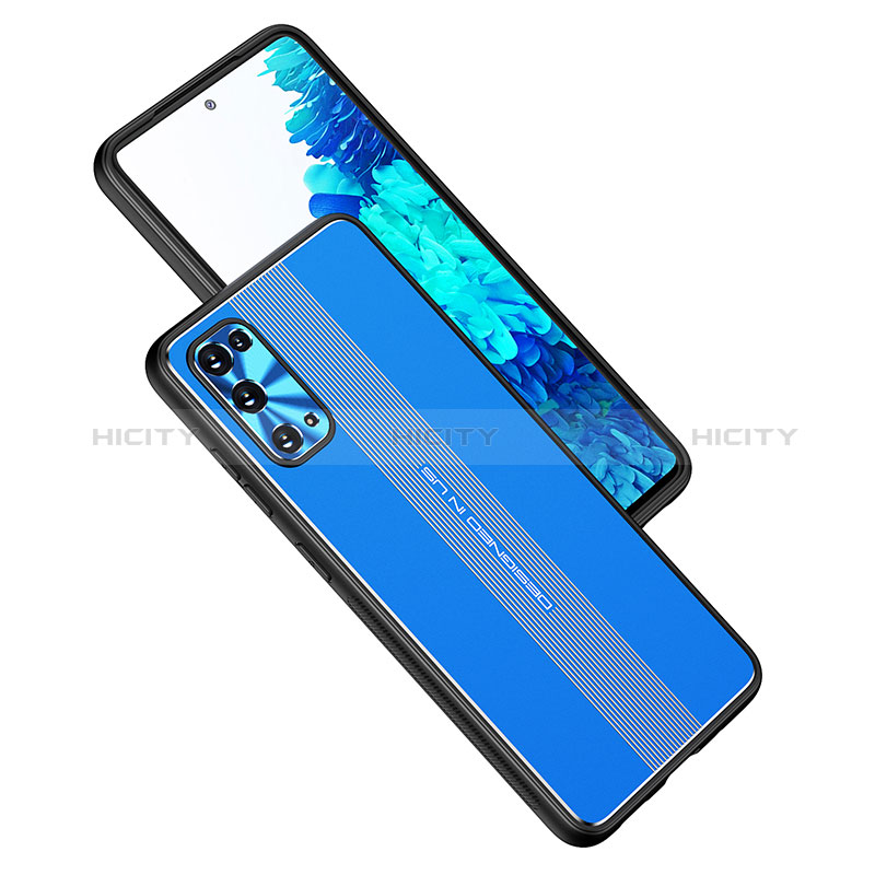 Funda Lujo Marco de Aluminio y Silicona Carcasa Bumper JL1 para Samsung Galaxy S20 5G Azul