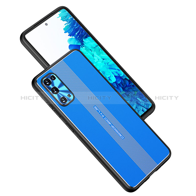 Funda Lujo Marco de Aluminio y Silicona Carcasa Bumper JL1 para Samsung Galaxy S20 Plus 5G Azul