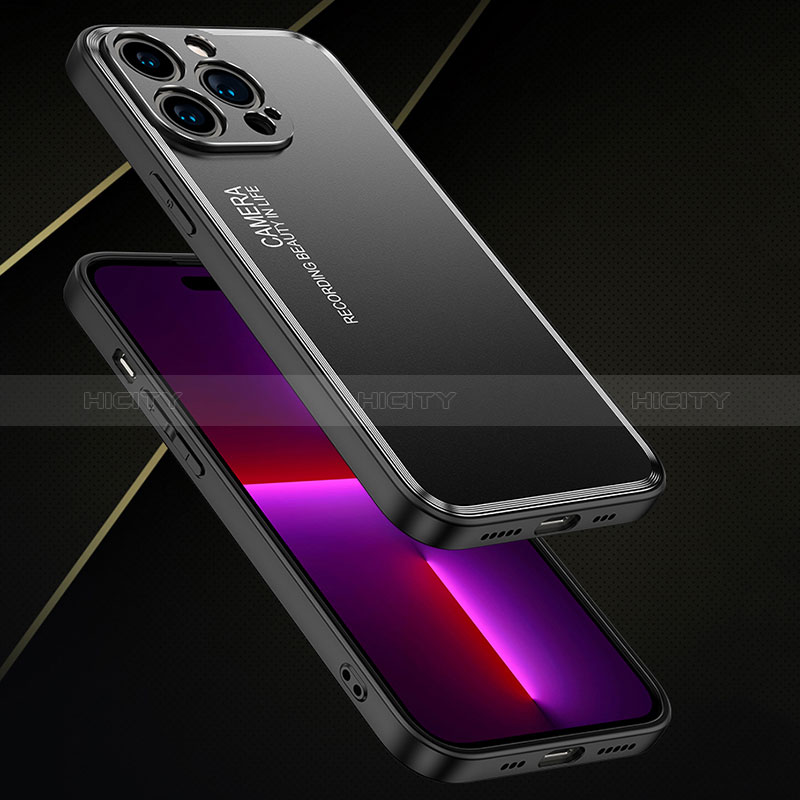 Funda Lujo Marco de Aluminio y Silicona Carcasa Bumper JL2 para Apple iPhone 15 Pro Max