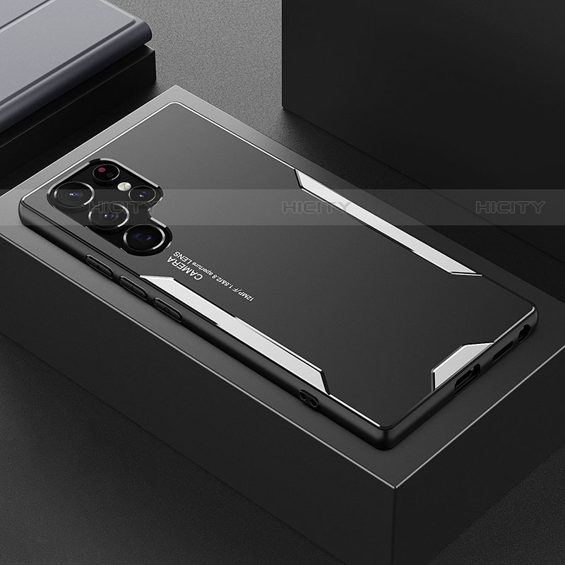 Funda Lujo Marco de Aluminio y Silicona Carcasa Bumper M01 para Samsung Galaxy S23 Ultra 5G