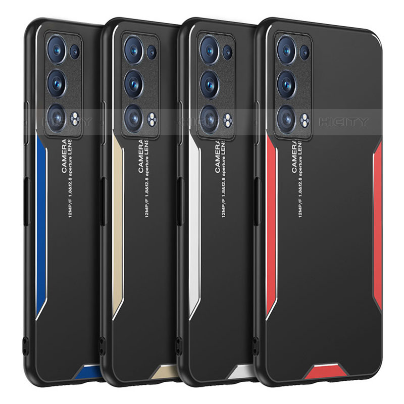 Funda Lujo Marco de Aluminio y Silicona Carcasa Bumper para Oppo Reno6 Pro 5G