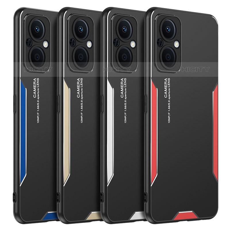 Funda Lujo Marco de Aluminio y Silicona Carcasa Bumper para Oppo Reno7 Z 5G