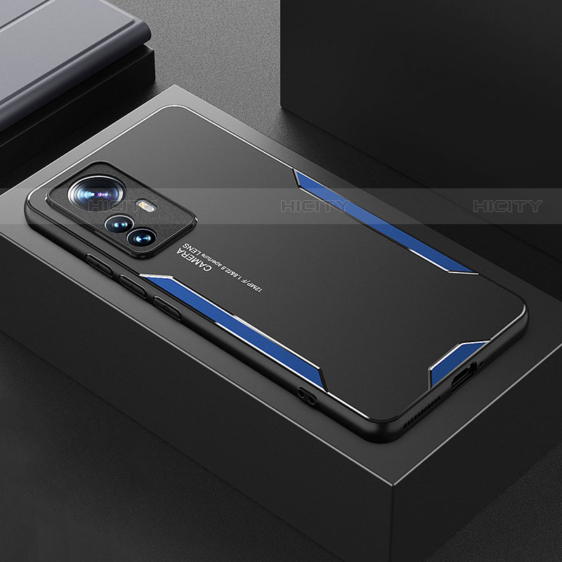 Funda Lujo Marco de Aluminio y Silicona Carcasa Bumper para Xiaomi Mi 12S 5G Azul