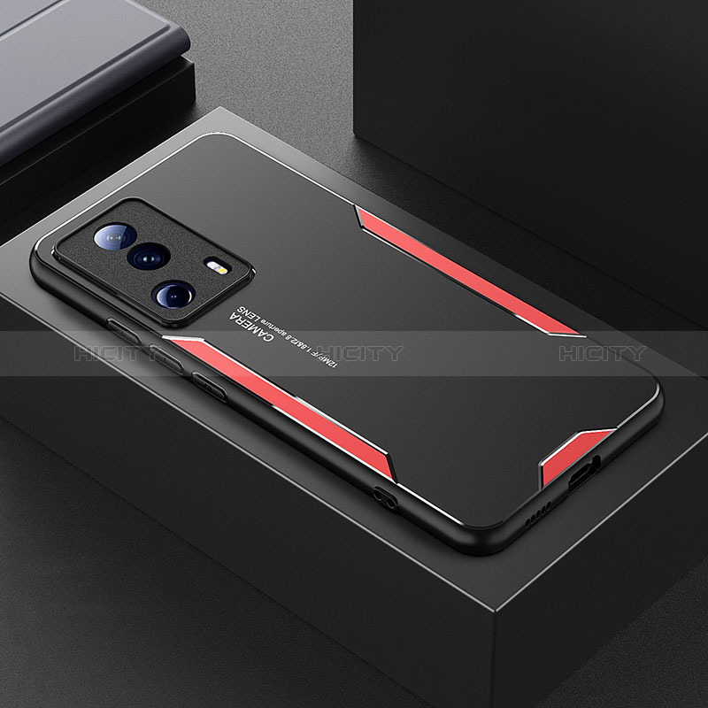 Funda Lujo Marco de Aluminio y Silicona Carcasa Bumper para Xiaomi Mi 13 Lite 5G Rojo