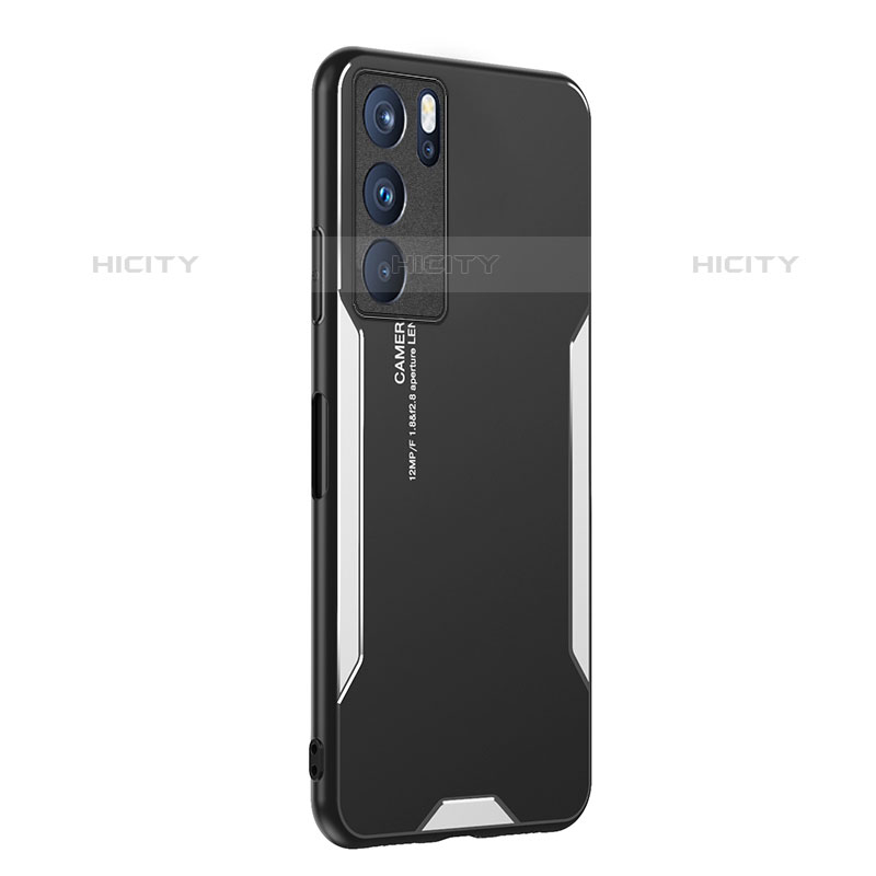 Funda Lujo Marco de Aluminio y Silicona Carcasa Bumper PB1 para Oppo Reno6 Pro 5G India