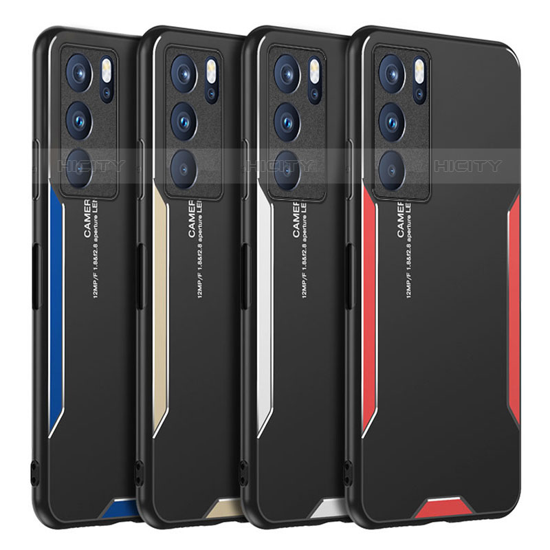 Funda Lujo Marco de Aluminio y Silicona Carcasa Bumper PB1 para Oppo Reno6 Pro 5G India