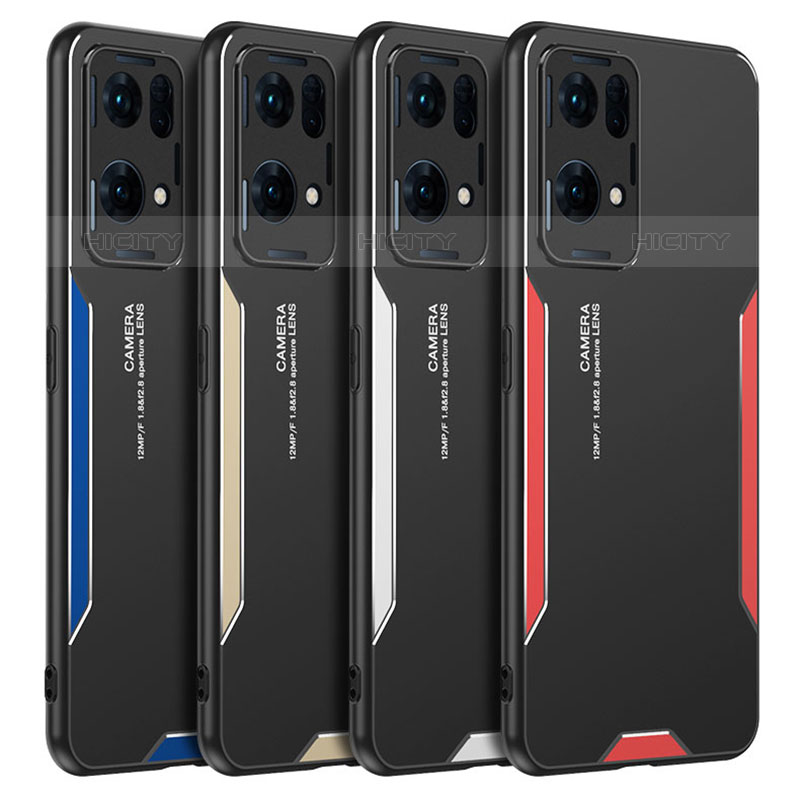 Funda Lujo Marco de Aluminio y Silicona Carcasa Bumper PB1 para Oppo Reno7 Pro 5G