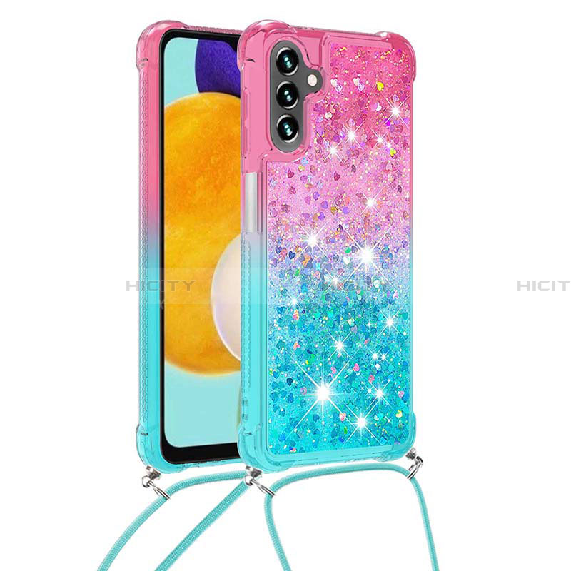 Funda Silicona Carcasa Goma Bling-Bling con Acollador Cordon Lanyard S01 para Samsung Galaxy A13 5G