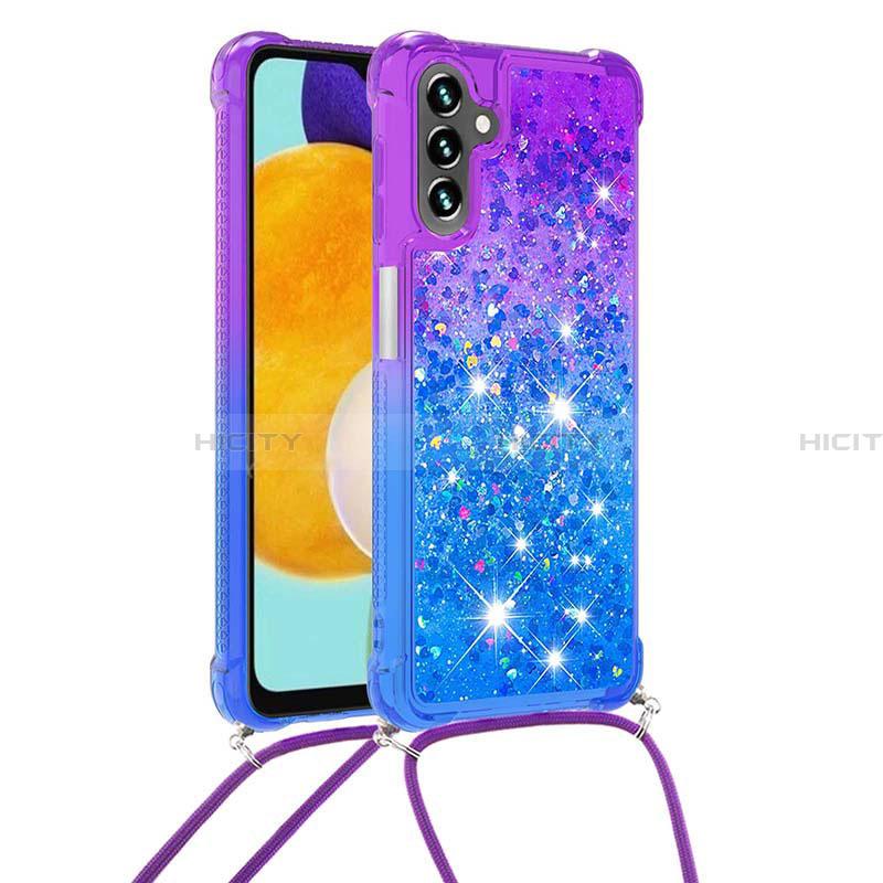 Funda Silicona Carcasa Goma Bling-Bling con Acollador Cordon Lanyard S01 para Samsung Galaxy A13 5G