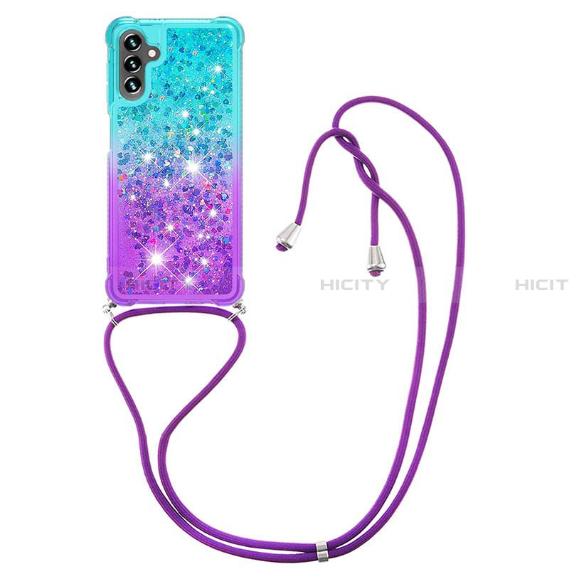 Funda Silicona Carcasa Goma Bling-Bling con Acollador Cordon Lanyard S01 para Samsung Galaxy A13 5G