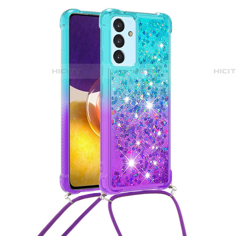 Funda Silicona Carcasa Goma Bling-Bling con Acollador Cordon Lanyard S01 para Samsung Galaxy A82 5G