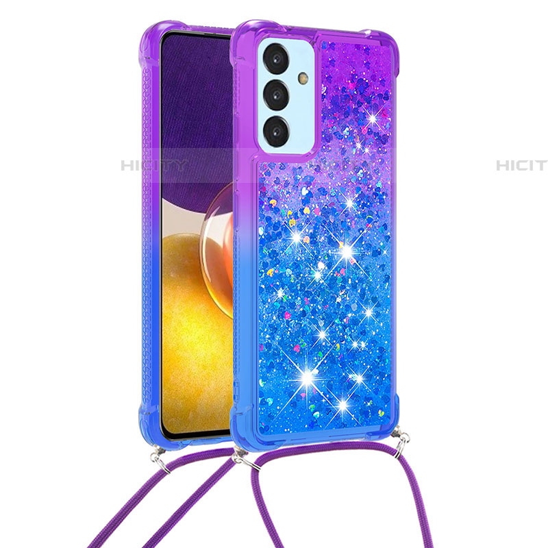 Funda Silicona Carcasa Goma Bling-Bling con Acollador Cordon Lanyard S01 para Samsung Galaxy A82 5G