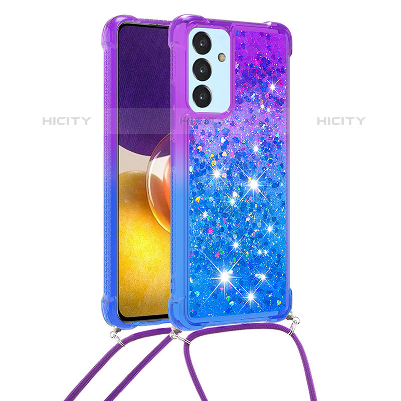 Funda Silicona Carcasa Goma Bling-Bling con Acollador Cordon Lanyard S01 para Samsung Galaxy Quantum2 5G