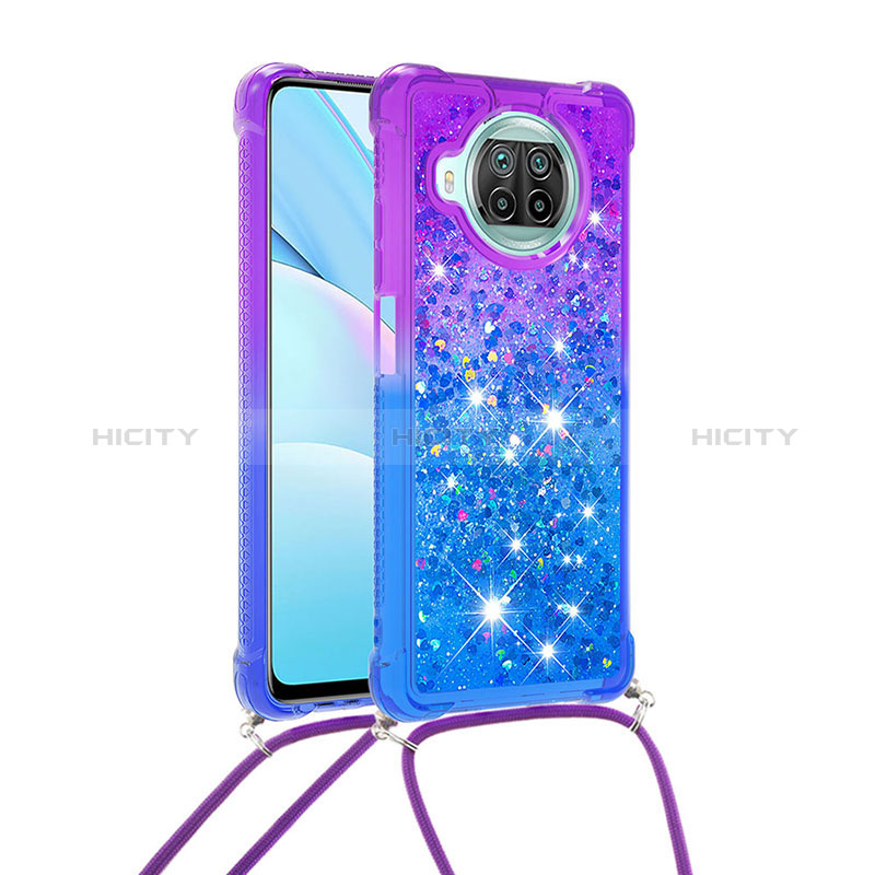 Funda Silicona Carcasa Goma Bling-Bling con Acollador Cordon Lanyard S01 para Xiaomi Mi 10T Lite 5G