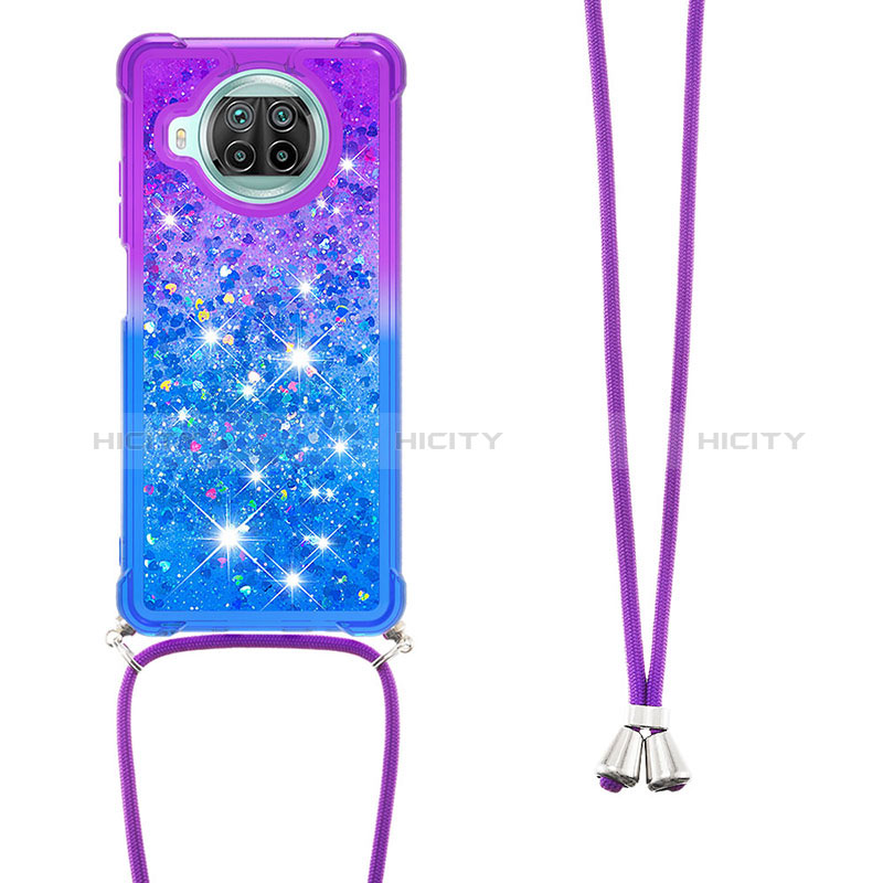 Funda Silicona Carcasa Goma Bling-Bling con Acollador Cordon Lanyard S01 para Xiaomi Mi 10T Lite 5G