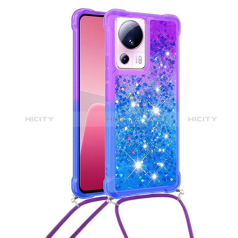 Funda Silicona Carcasa Goma Bling-Bling con Acollador Cordon Lanyard S01 para Xiaomi Mi 13 Lite 5G