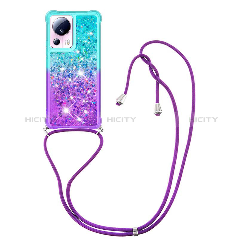 Funda Silicona Carcasa Goma Bling-Bling con Acollador Cordon Lanyard S01 para Xiaomi Mi 13 Lite 5G