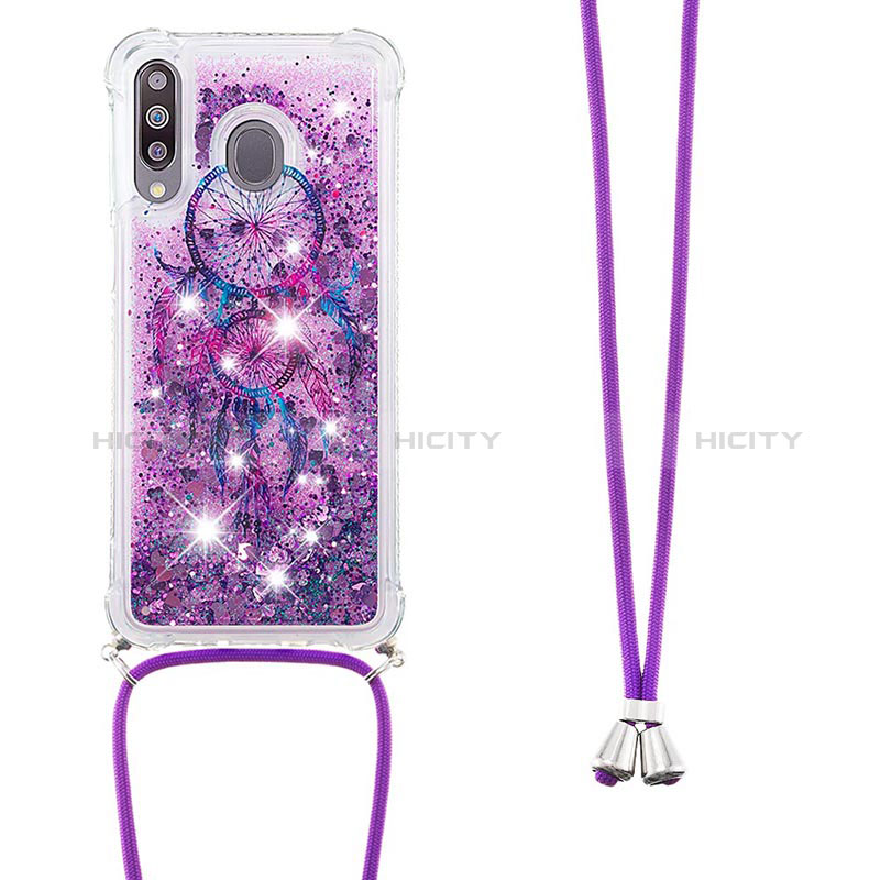 Funda Silicona Carcasa Goma Bling-Bling con Acollador Cordon Lanyard S02 para Samsung Galaxy A40s