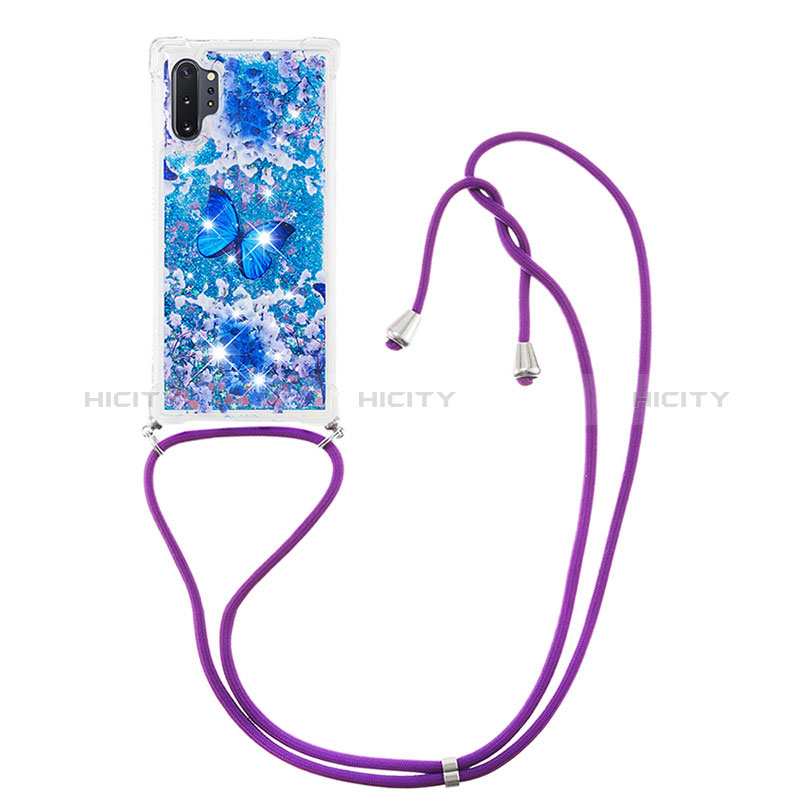 Funda Silicona Carcasa Goma Bling-Bling con Acollador Cordon Lanyard S02 para Samsung Galaxy Note 10 Plus 5G