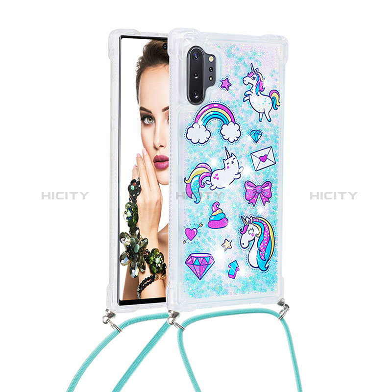 Funda Silicona Carcasa Goma Bling-Bling con Acollador Cordon Lanyard S02 para Samsung Galaxy Note 10 Plus 5G