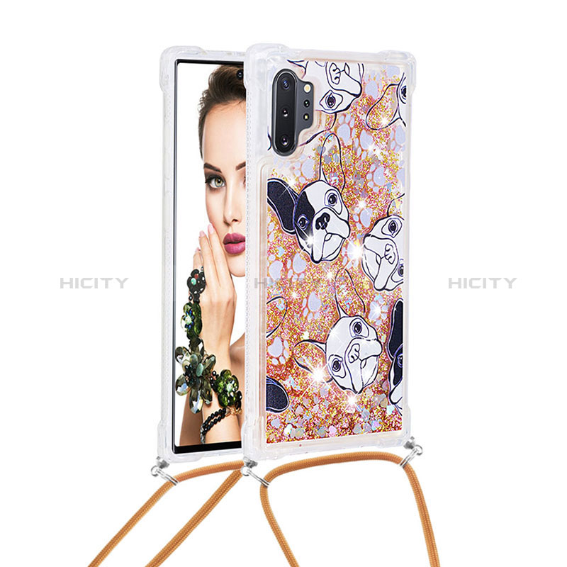 Funda Silicona Carcasa Goma Bling-Bling con Acollador Cordon Lanyard S02 para Samsung Galaxy Note 10 Plus 5G