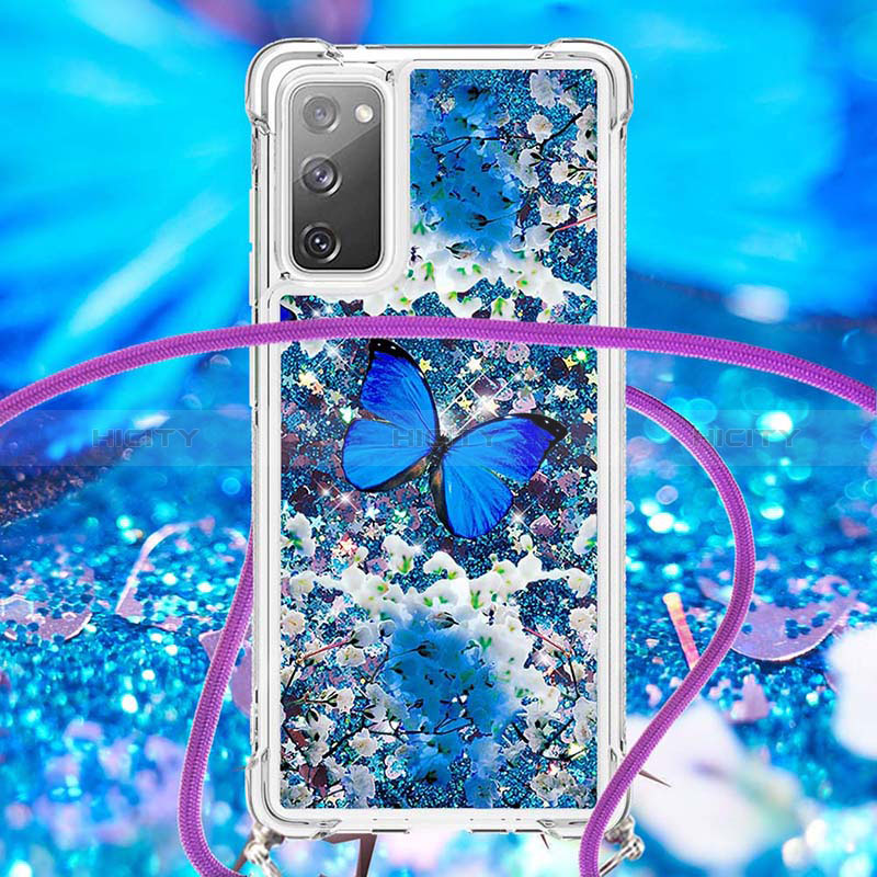 Funda Silicona Carcasa Goma Bling-Bling con Acollador Cordon Lanyard S02 para Samsung Galaxy S20 FE (2022) 5G